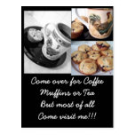 coffee and muffins 2, blueberry muffins, coffee... postcard