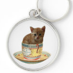 Coffee Anyone? kitten keychain