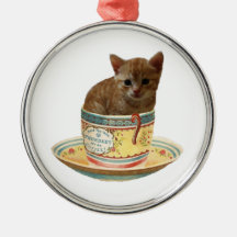 Coffee Anyone? kitten ornament