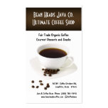 Coffee Beans and  Fresh Cup of Coffee Business Card Template