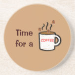 Coffee Beans and Mug Beverage Coaster