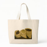 coffee beans in burlap sack canvas bag