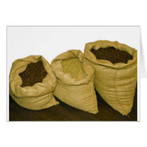 coffee beans in burlap sack