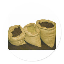 coffee beans in burlap sack