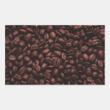 Coffee Beans Rectangular Stickers