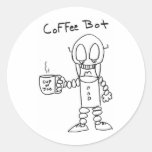 Coffee Bot Round Stickers