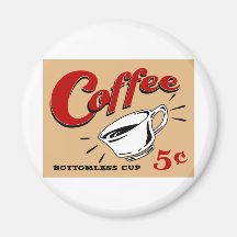 Coffee Bottomless Cup Fridge Magnets