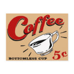 Coffee Bottomless Cup postcards