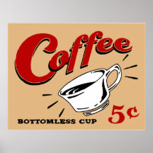 Coffee Bottomless Cup Poster