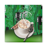 "Coffee Café" by Cheryl Daniels (emerald) Refrigerator Magnet