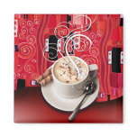 "Coffee Café" by Cheryl Daniels (red) Fridge Magnets
