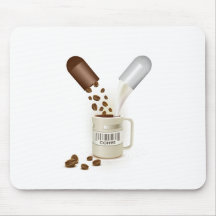 COFFEE CAPSULES BEANS MILK VECTOR ICON LOGO PILLS MOUSE PAD