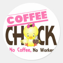 Coffee Chick 2 Round Stickers