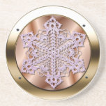 Coffee Coaster Gold Satin, Gold Rim with Doily