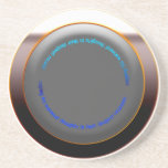 Coffee Coaster Matt Black /Bronze Rim with wording