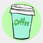 coffee cup blue sticker