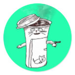 Coffee Cup Cat stickers
