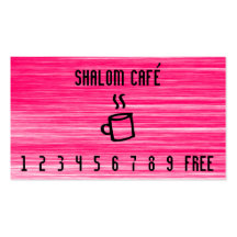 Coffee Cup Line Art Scratchy Punch Card Business Cards