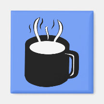 Coffee Cup / Mug - Steaming Hot Drink Fridge Magnets