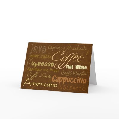 Coffee Drinks Greeting Card by cubiclewars