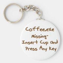 Coffee.exe missing, geek and computer humour keychain