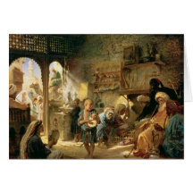 Coffee House in Cairo, 1870s Greeting Card