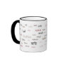 Coffee in different languages (brown) coffee mugs