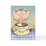 Coffee Loving Tabby blank card