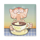 Coffee Loving Tabby Magnet