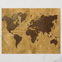 Coffee on Paper Look World Map Full Color Flyer