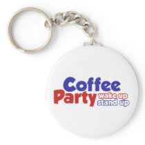 Coffee Party Movement Wake up Stand Up Keychain
