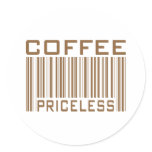 Coffee Priceless Bar Code Tees Gifts stickers