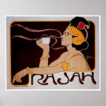 Coffee Rajah Vintage Hot Coffee Drink Ad Art posters