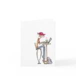 coffee shop woman notecard