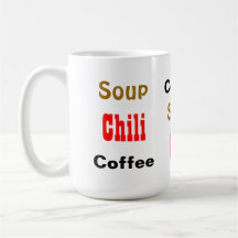Coffee Soup Chilli Funny Red Black Word Pattern Mu