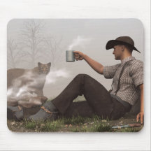 Coffee With a Cougar Mouse Pads