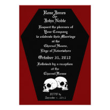 Coffin Ebony (Red) Wedding Invitation