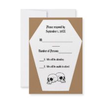 Coffin (Tan) RSVP Card Custom Announcement