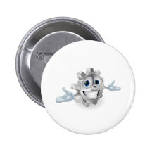 Cog cartoon character button