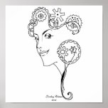 Cog Silhouette Print