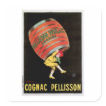 Cognac Pellisson Vintage Wine Drink Ad Art stickers