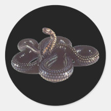 Coiled and Ready to Strike Snake Round Stickers