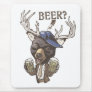 Cold Beer? Funny Beer Deer Hybrid Mousepad