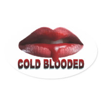 Cold Blooded Lips Oval Sticker