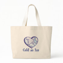 cold ice heart tote bags