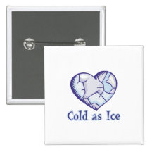 cold ice heart pinback buttons