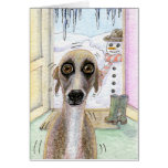 Cold Whippet Christmas card