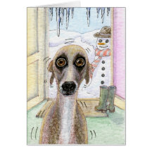 Cold Whippet Christmas card