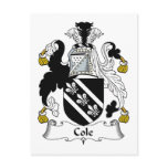 Cole Family Crest postcards