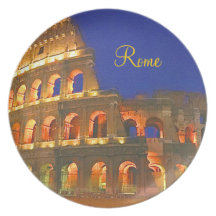 Coliseum In Rome Italy Plate
